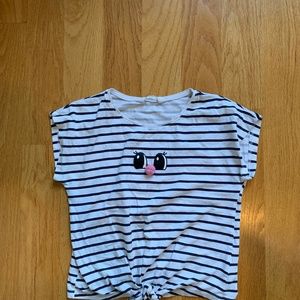 H&M kids short sleeve tie front cropped